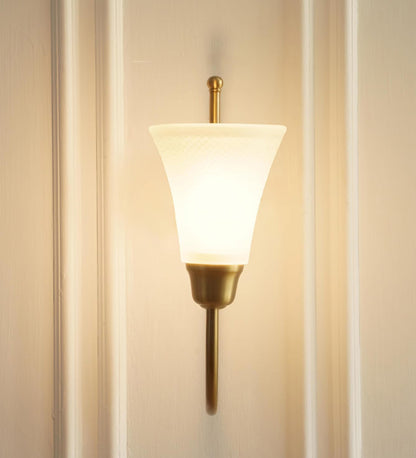 Hockey Wall Lamp with Frosted Hammered Glass