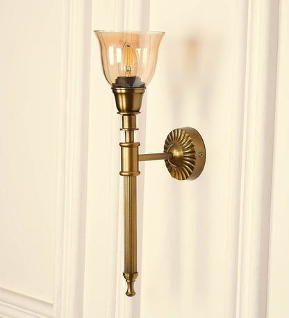 Corrugated Wall Lamp with Golden Luster Cup Glass