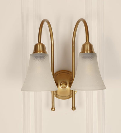 Double Hockey Wall Lamp with Frosted Hammered Glass