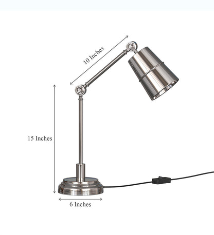 Adjustable Study Desk Lamp, Nickel – Movable Arm