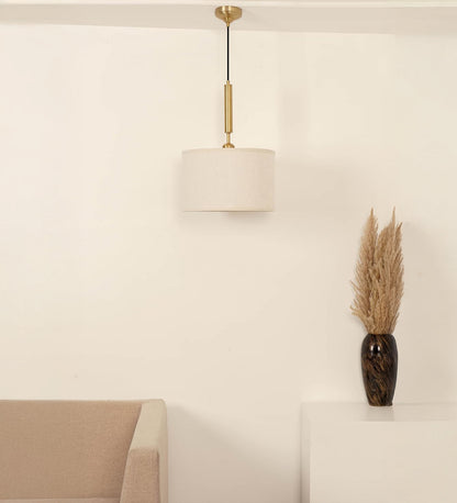 Fabric Pendant with 14" Off White Shade