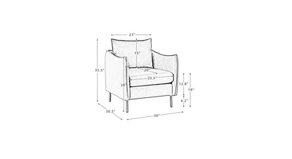 Lucas Accent Chair Grey | Mid Century Accent Chair Smoke Grey