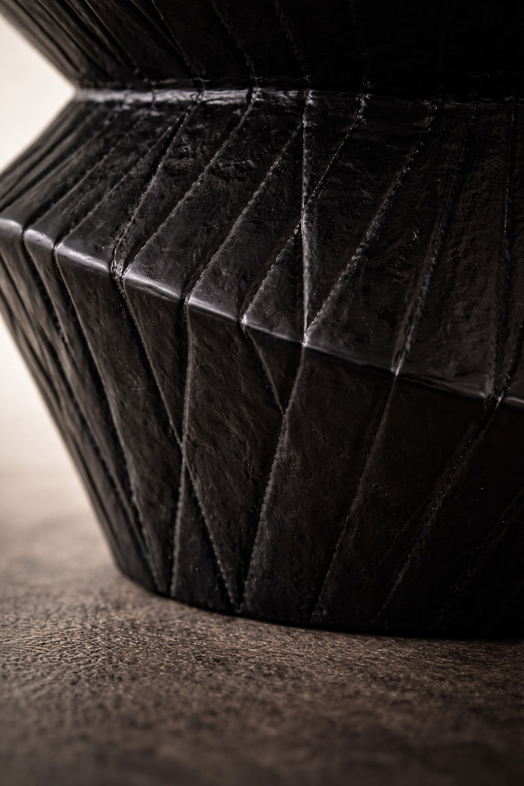 Noir Facet Obsidian Aluminum Accent Table – Modern Sculptural Coffee Table