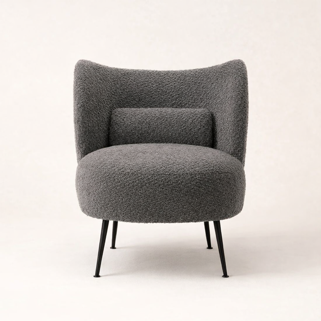 Collin Accent Chair Grey | Wooden Frame Accent Chair Grey