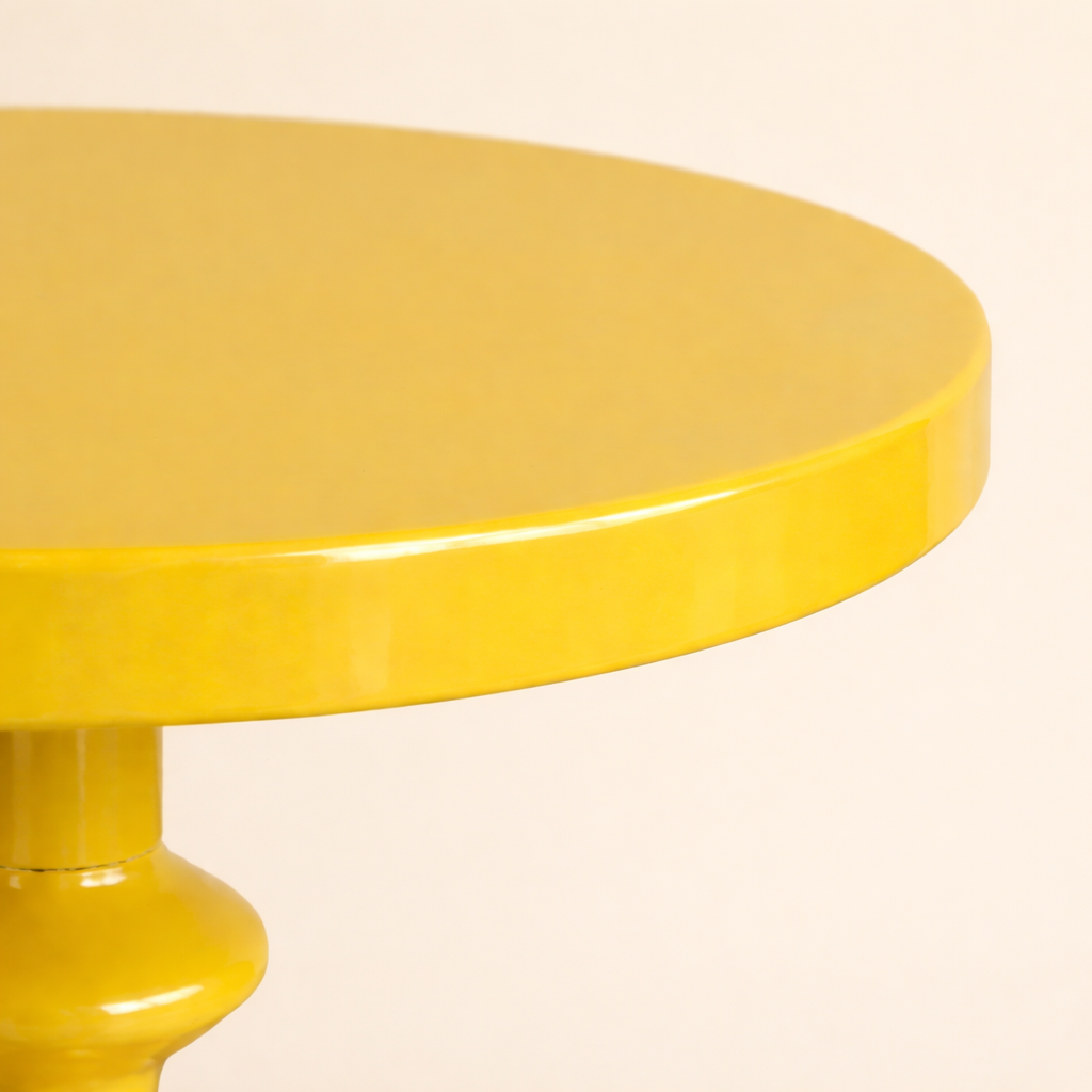 CIRCA Marigold Iron Pedestal Accent Table – Modern Round Side Table