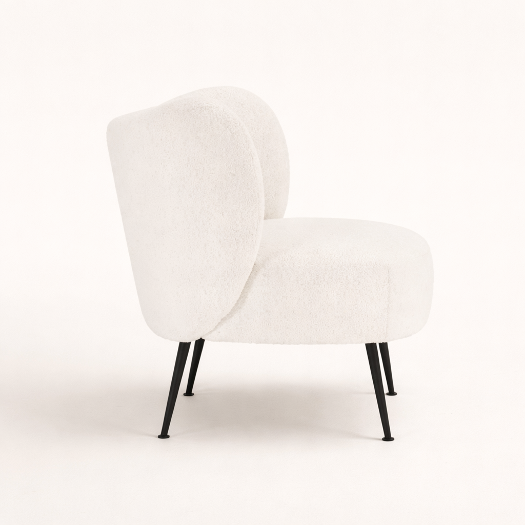 Collin Accent Chair White | Wooden Frame Accent Chair White
