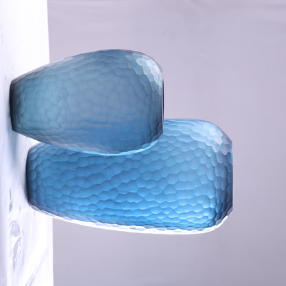 Teal Ocean Hammered Glass Vase Set of 2 – Modern Tabletop Vases