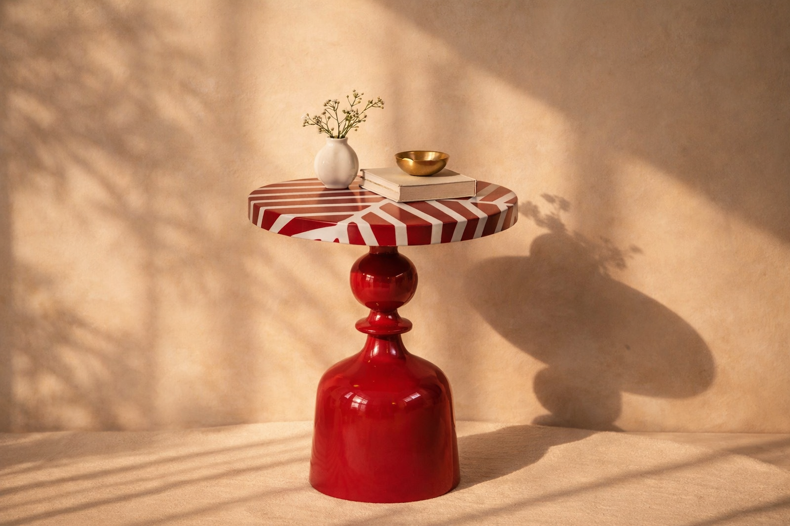 Orion Ember Luxe Iron Pedestal Accent Table