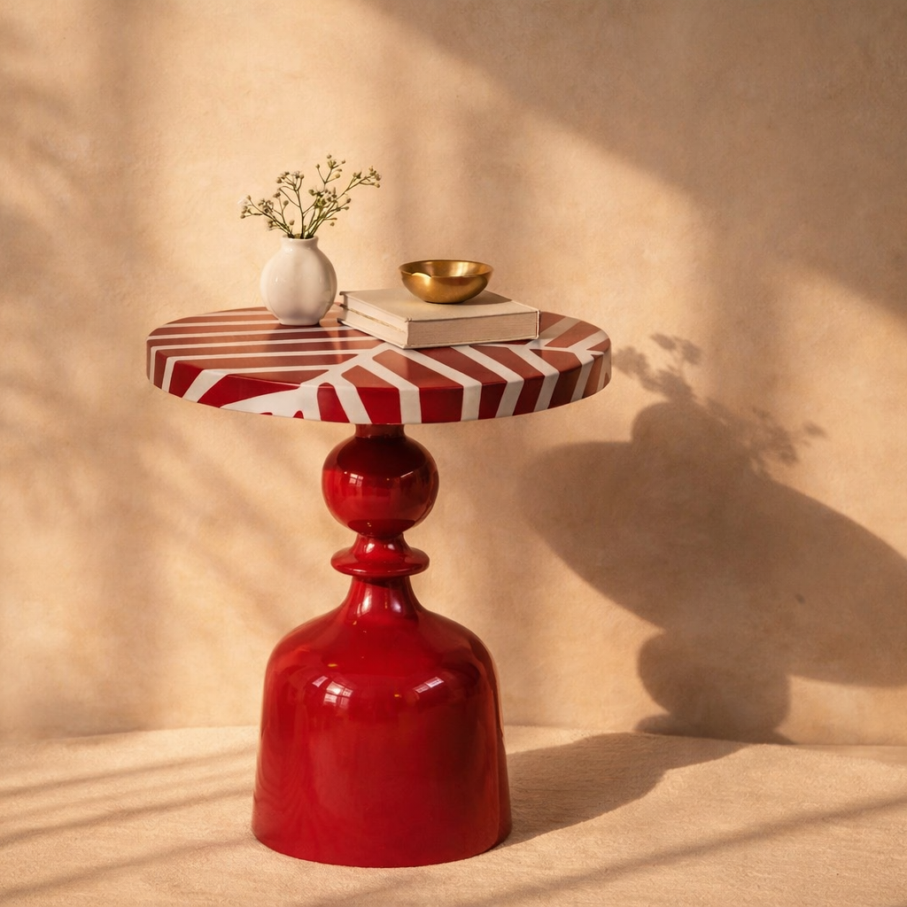 Orion Ember Luxe Iron Pedestal Accent Table