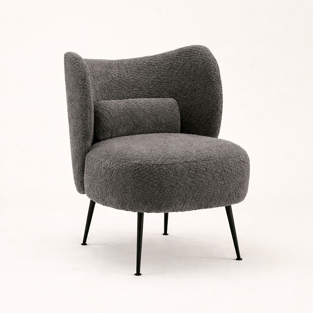 Collin Accent Chair Grey | Wooden Frame Accent Chair Grey