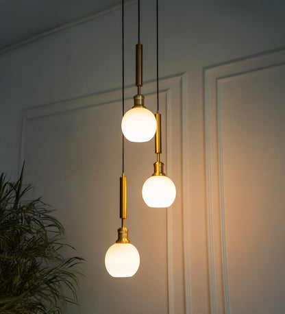 Triple Globe Pendant with Frosted White Glass