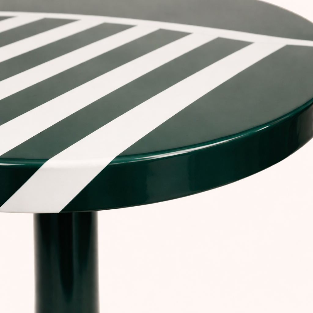 Verde Axis Modern Iron Pedestal Accent Table – Round Sculptural Side Table