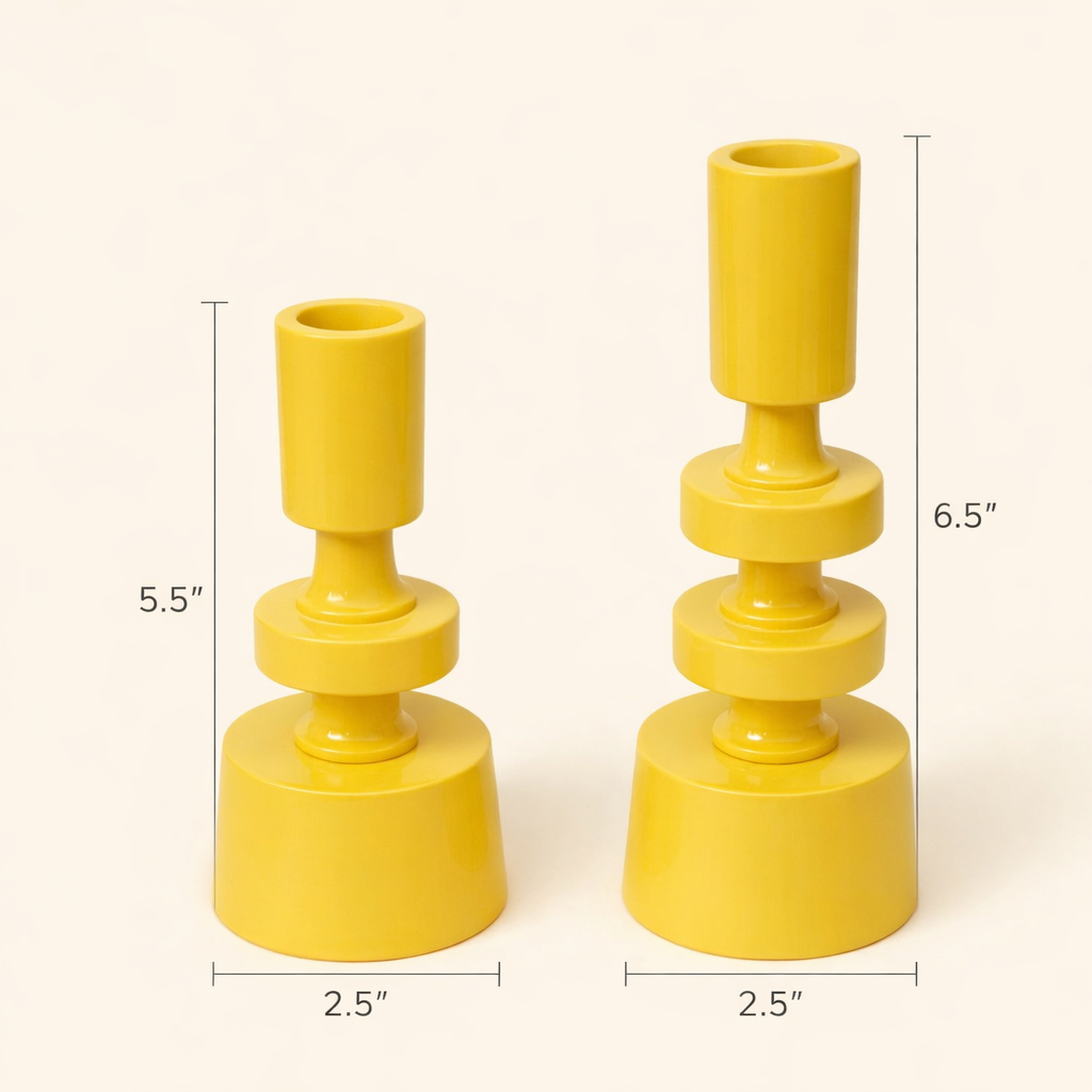 Auric Orbit Gold Mini Candle Holders – Modern Decorative Taper Set (Set of 2)