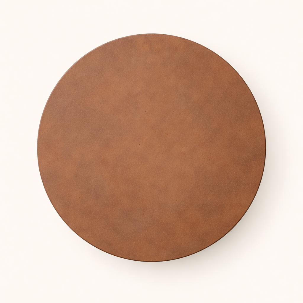 Arco Terra Iron Pedestal Side Table – Modern Clay Accent Table