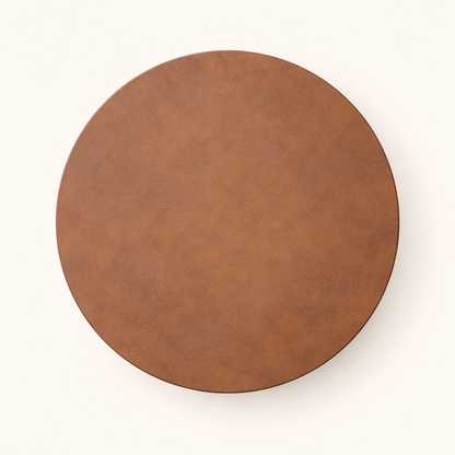 Arco Terra Iron Pedestal Side Table – Modern Clay Accent Table