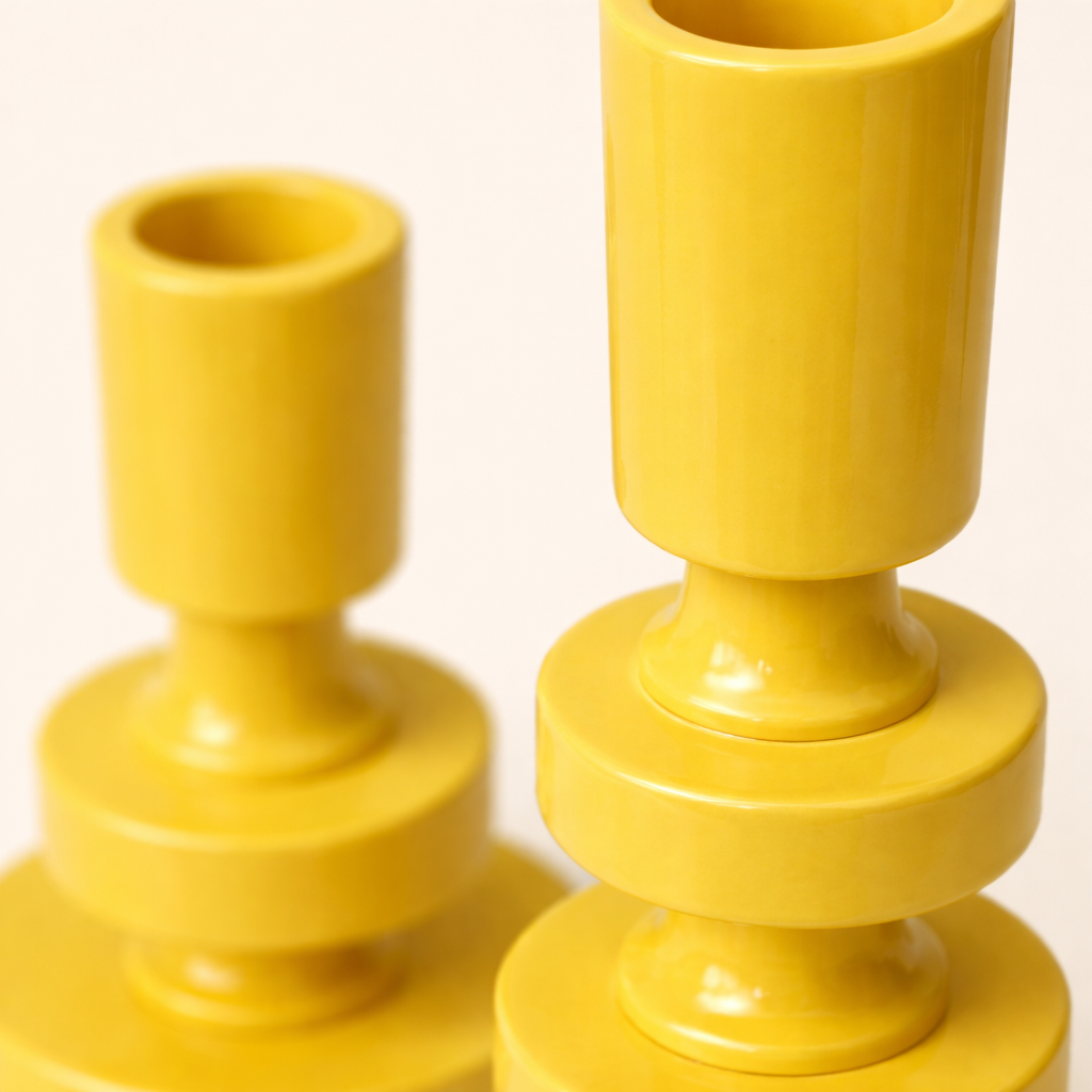 Auric Orbit Gold Mini Candle Holders – Modern Decorative Taper Set (Set of 2)