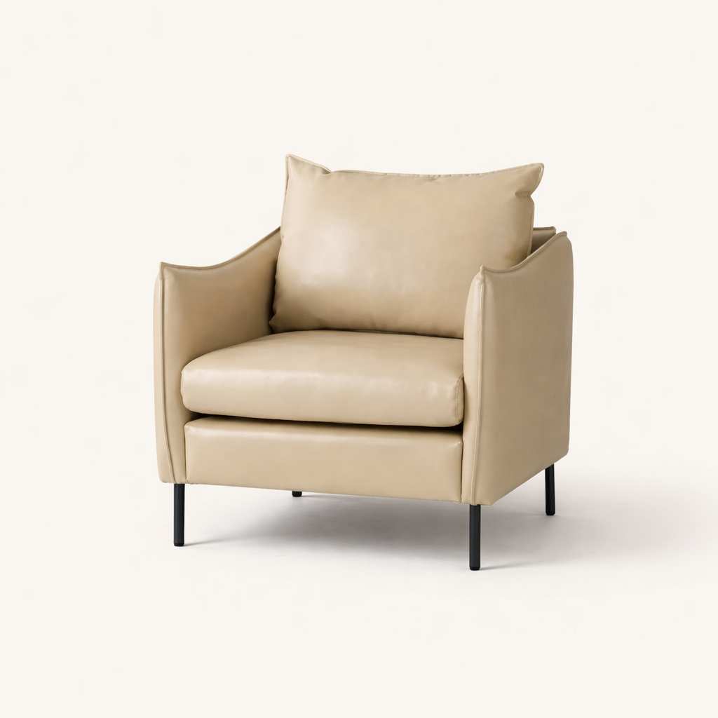 Lucas Accent Chair Beige | Mid Century Accent Chair Light Beige