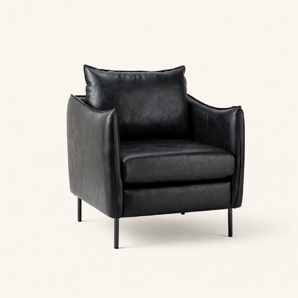 Lucas Accent Chair Black | Mid Century Accent Chair Matte Black