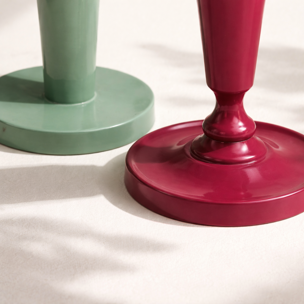 Lova Mini Aluminum Taper Candle Holders – Modern Decorative Tabletop Stand (Set of 2)