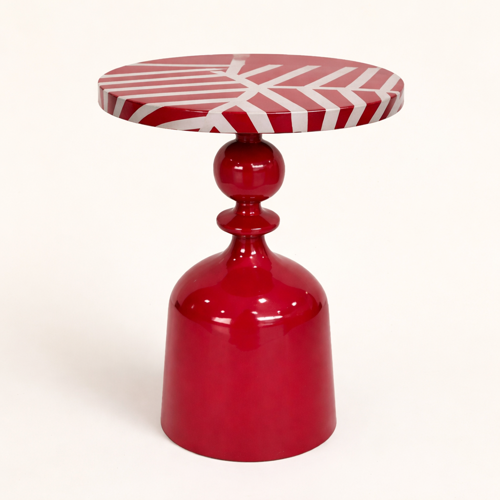 Orion Ember Luxe Iron Pedestal Accent Table