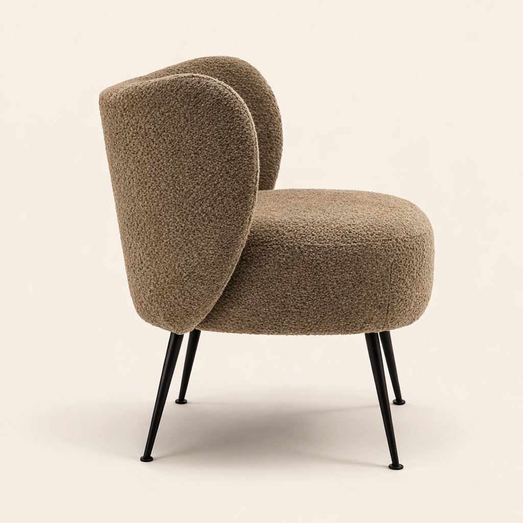 Collin Accent Chair Brown | Wooden Frame Accent Chair Brown