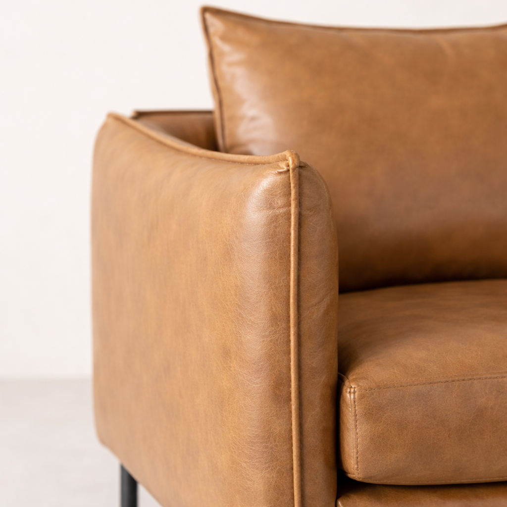 Lucas Accent Chair Tan | Mid Century Accent Chair Tan Brown