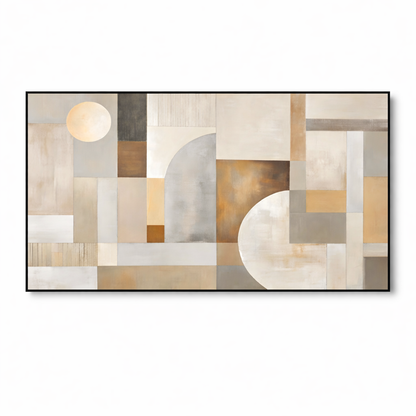 Architectural Harmony – Neutral Arch Modern Canvas Wall Art 48x24