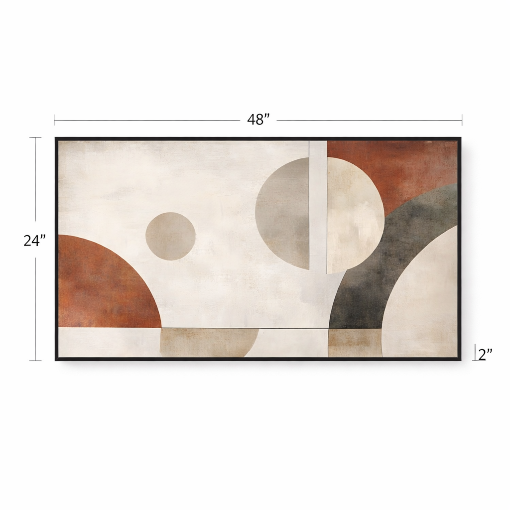 Celestial Geometry – Circle Abstract Modern Canvas Wall Art 48x24