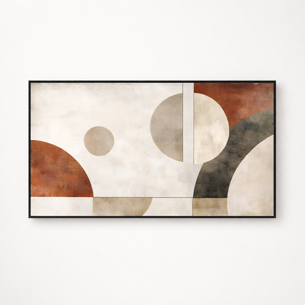 Celestial Geometry – Circle Abstract Modern Canvas Wall Art 48x24