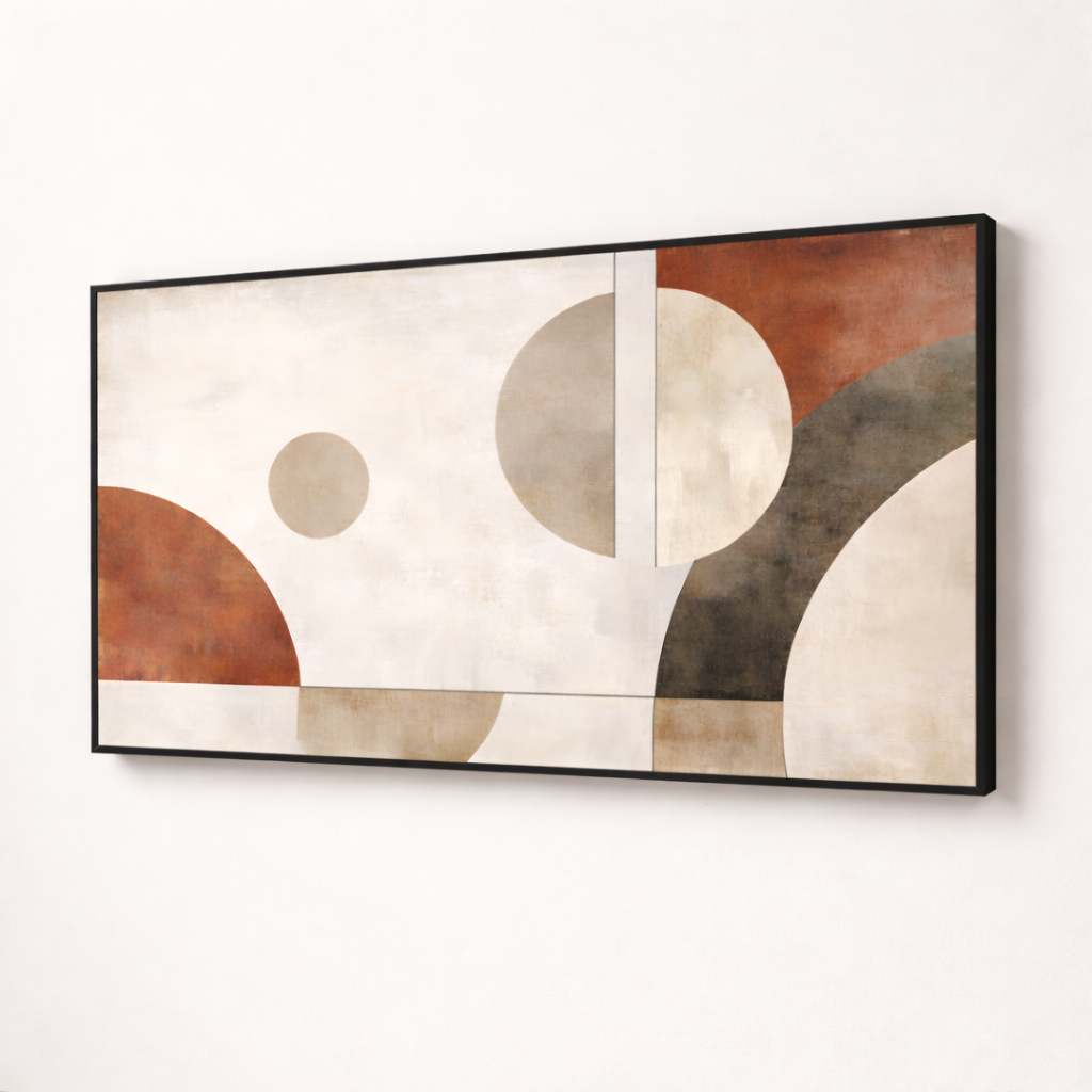 Celestial Geometry – Circle Abstract Modern Canvas Wall Art 48x24