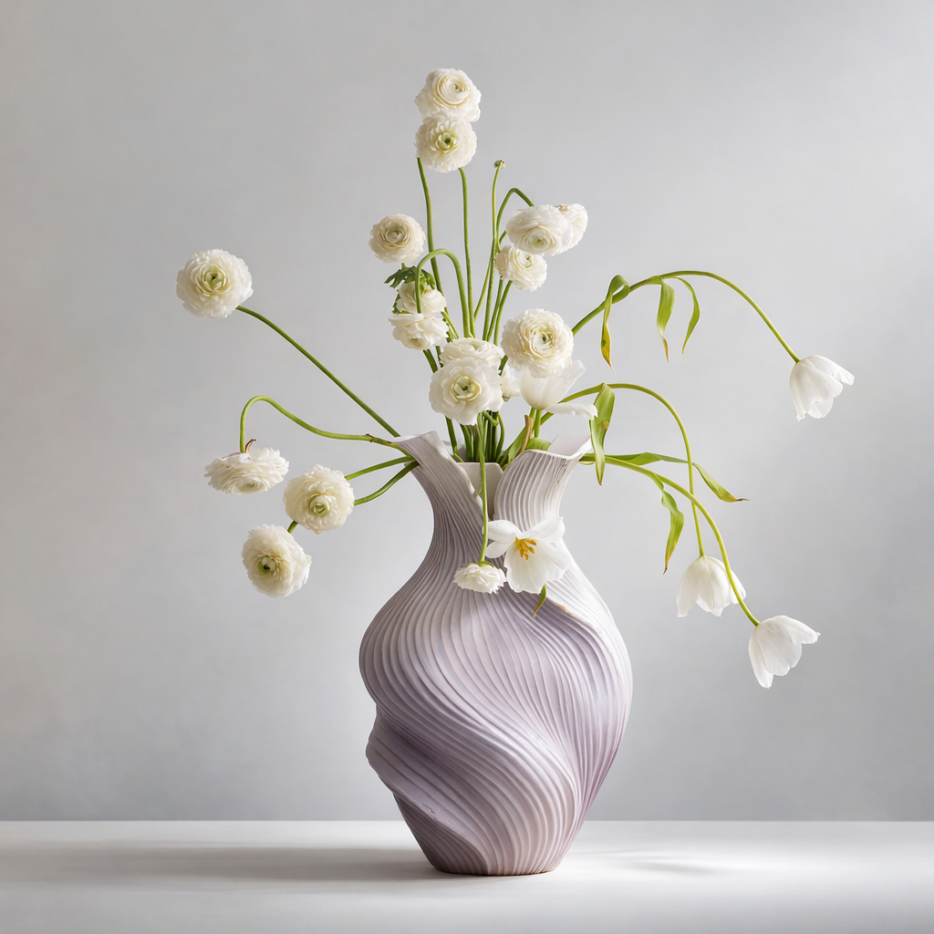 Ivora Whisper Modern Sculpted Iron Vase – Contemporary Decorative Tabletop Accent
