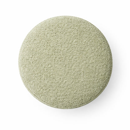 Premium Bouclé Sage Ottoman - Black Legs