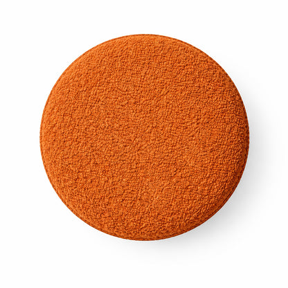 Premium Bouclé Orange Ottoman - Black Legs