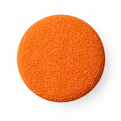 Premium Bouclé Orange Ottoman - Gold Legs