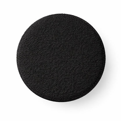 Premium Bouclé Black Ottoman - Gold Legs