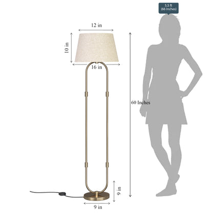 Modern Loop Floor Lamp (5 ft) – Brass Antique