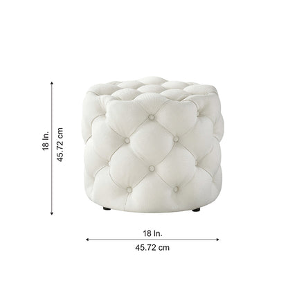 Briana White Velvet Ottoman Cube