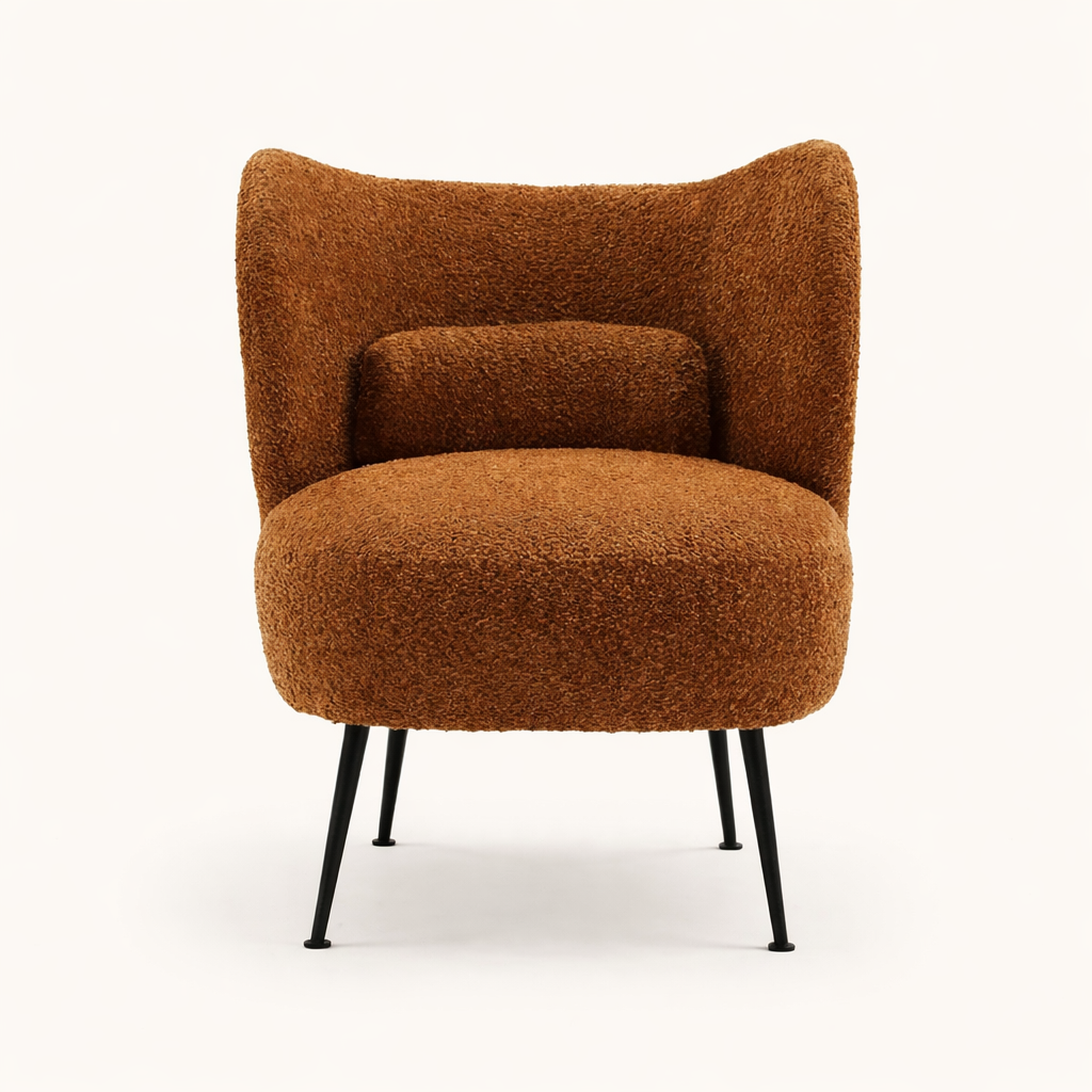 Collin Accent Chair Light Brown | Wooden Frame Accent Chair Light Brown