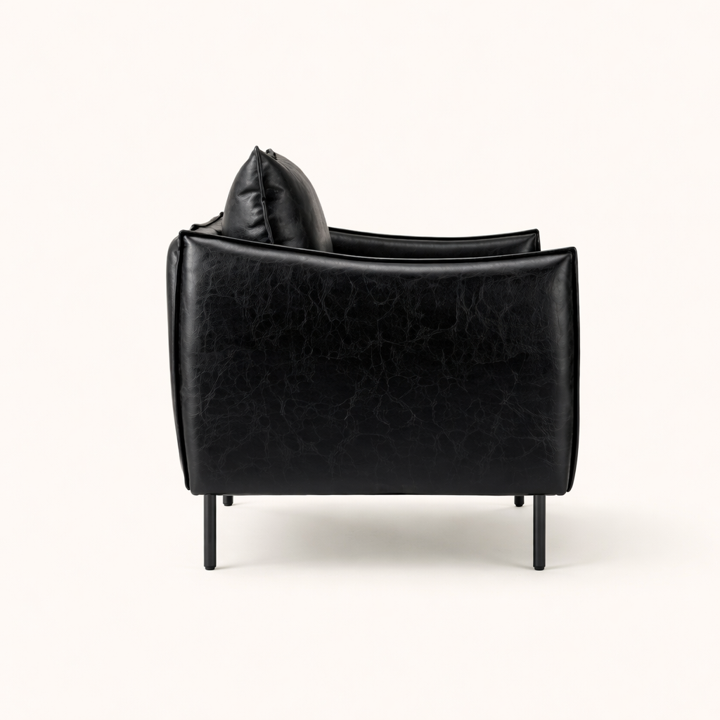Lucas Accent Chair Black | Mid Century Accent Chair Matte Black