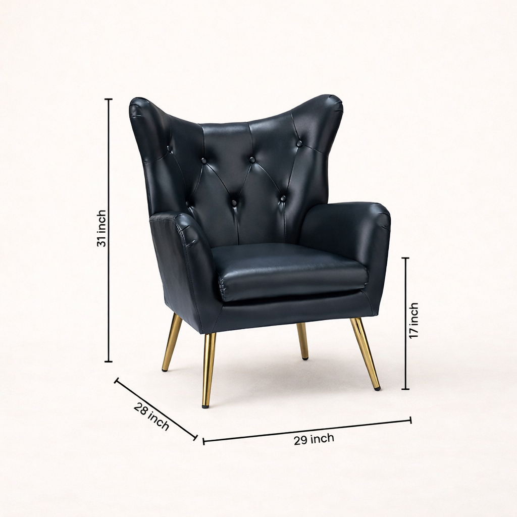 Hedley Arm Chair Black | Classic Armchair Black
