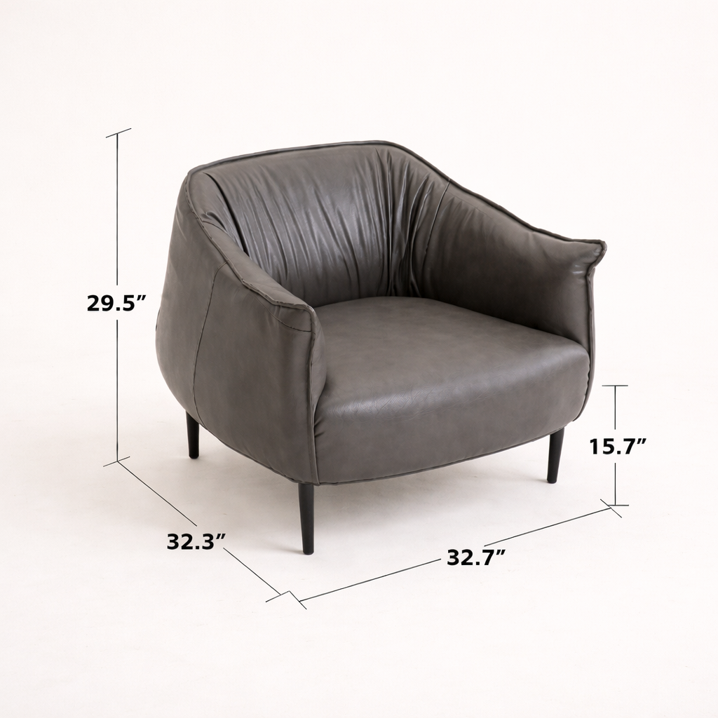 Almeda Accent Chair Grey | Modern Lounge Chair Cement Grey