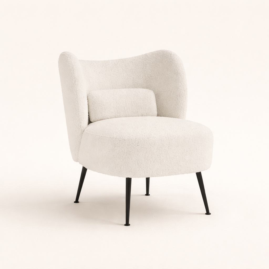 Collin Accent Chair White | Wooden Frame Accent Chair White