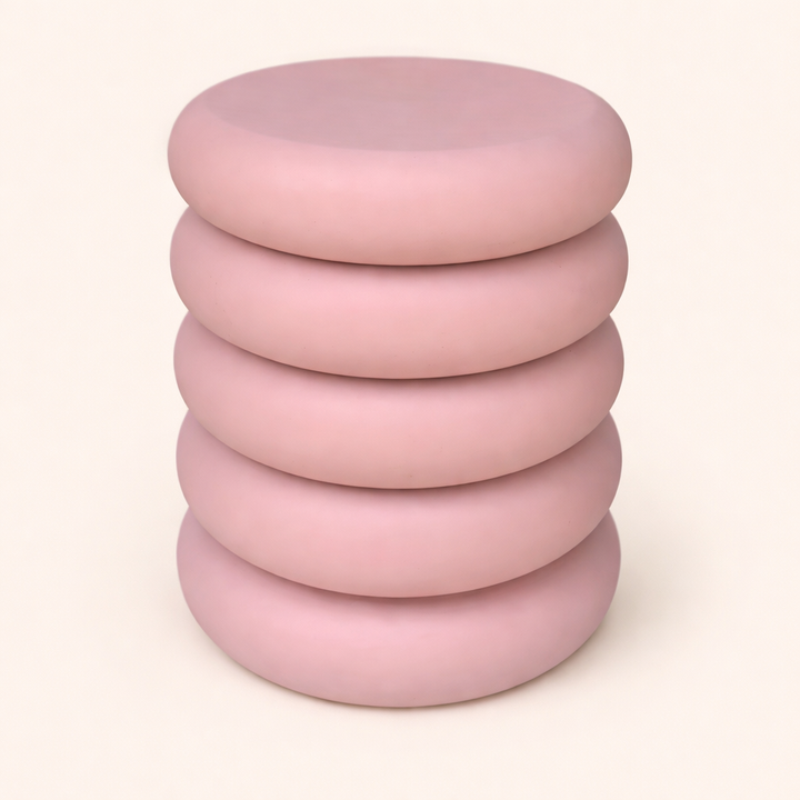 Luna Ripple Blush Rose Iron Pedestal Side Table