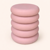 Luna Ripple Blush Rose Iron Pedestal Side Table
