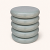 Luna Sage Mist Gloss Iron Pedestal Side Table