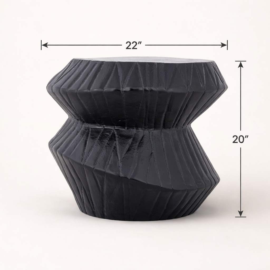 Noir Facet Obsidian Aluminum Accent Table – Modern Sculptural Coffee Table