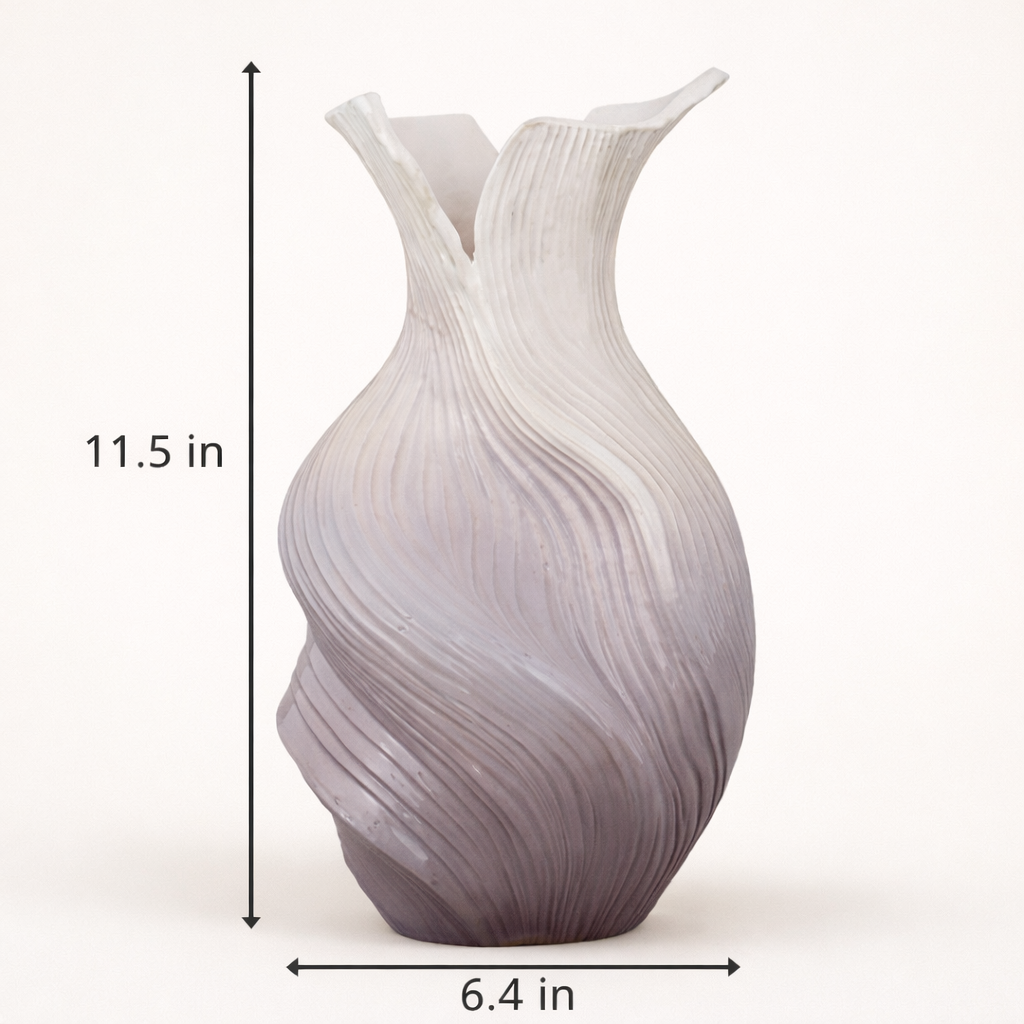 Ivora Whisper Modern Sculpted Iron Vase – Contemporary Decorative Tabletop Accent