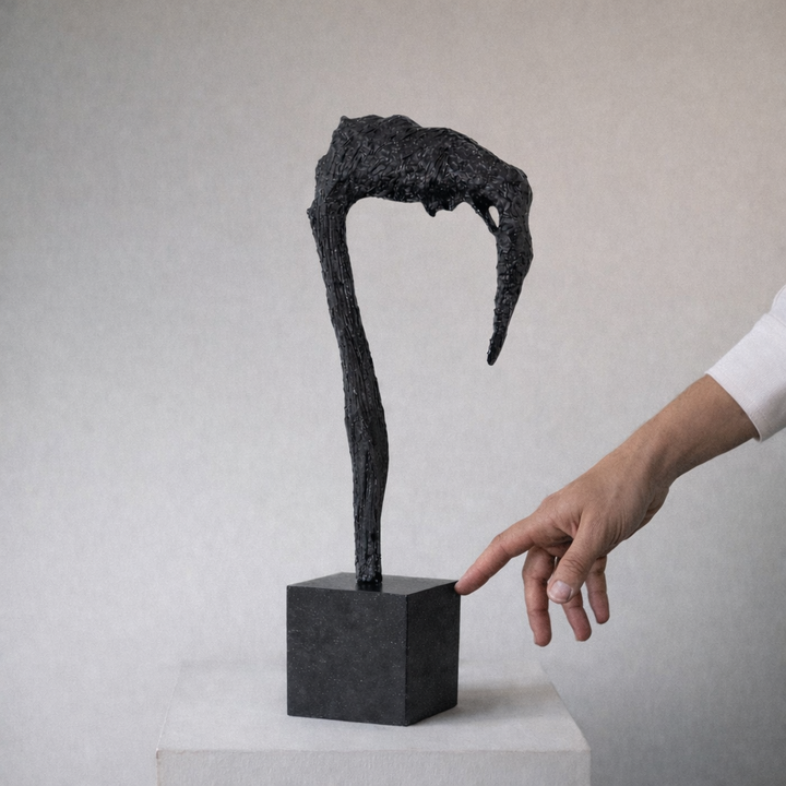 Midnight Arch Abstract Black Aluminum Sculpture – Modern Tabletop Art Décor Accent