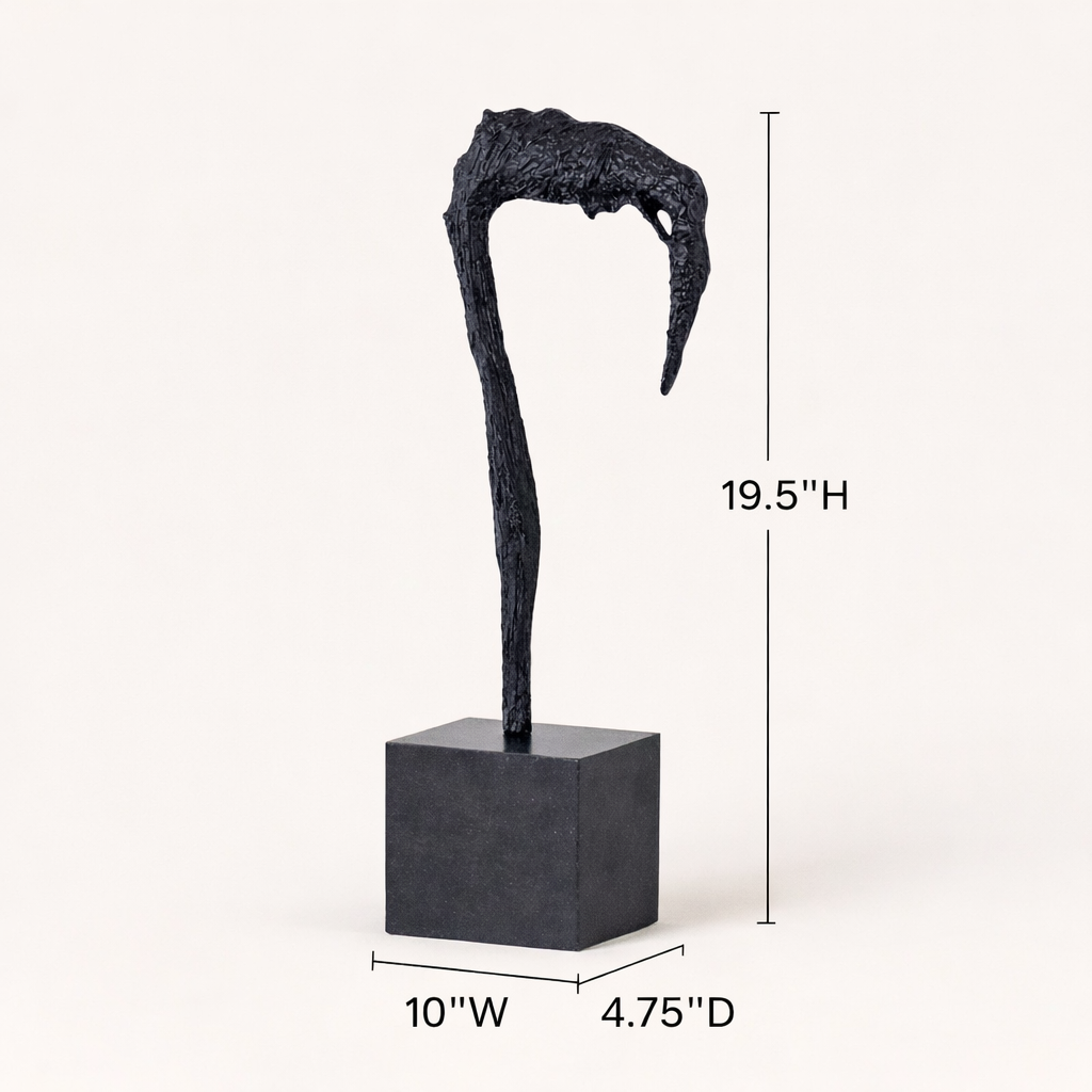 Midnight Arch Abstract Black Aluminum Sculpture – Modern Tabletop Art Décor Accent
