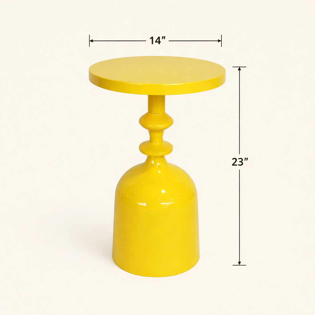 CIRCA Marigold Iron Pedestal Accent Table – Modern Round Side Table